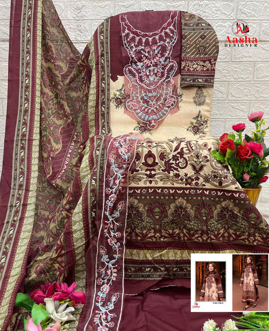 1180-A Aasha Designer Printed Pakistani Patch Suits
