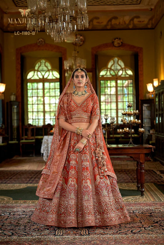 1180-B Dulhan Hit Design Manjulla Tone Silk Bridal Lehenga Choli