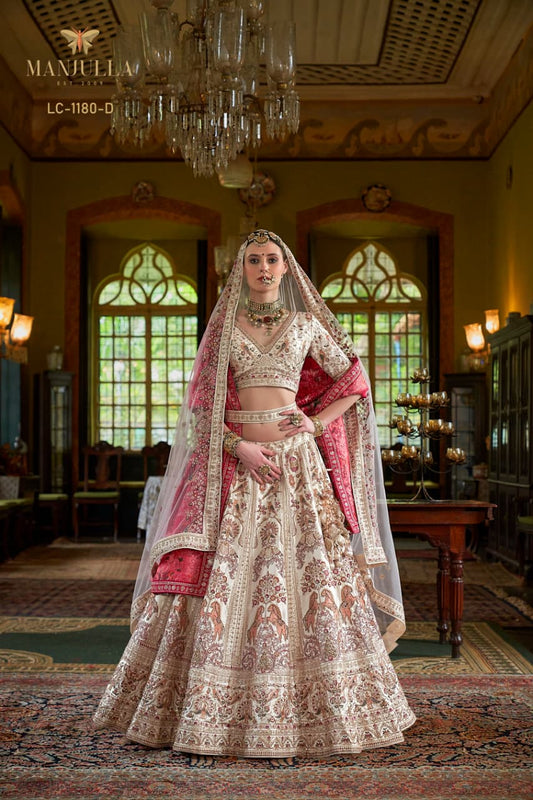 1180-D Dulhan Hit Design Manjulla Tone Silk Bridal Lehenga Choli
