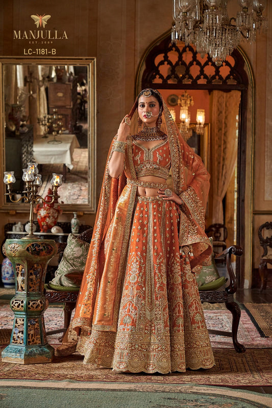 1181-B Dulhan Hit Design Manjulla Tone Silk Bridal Lehenga Choli