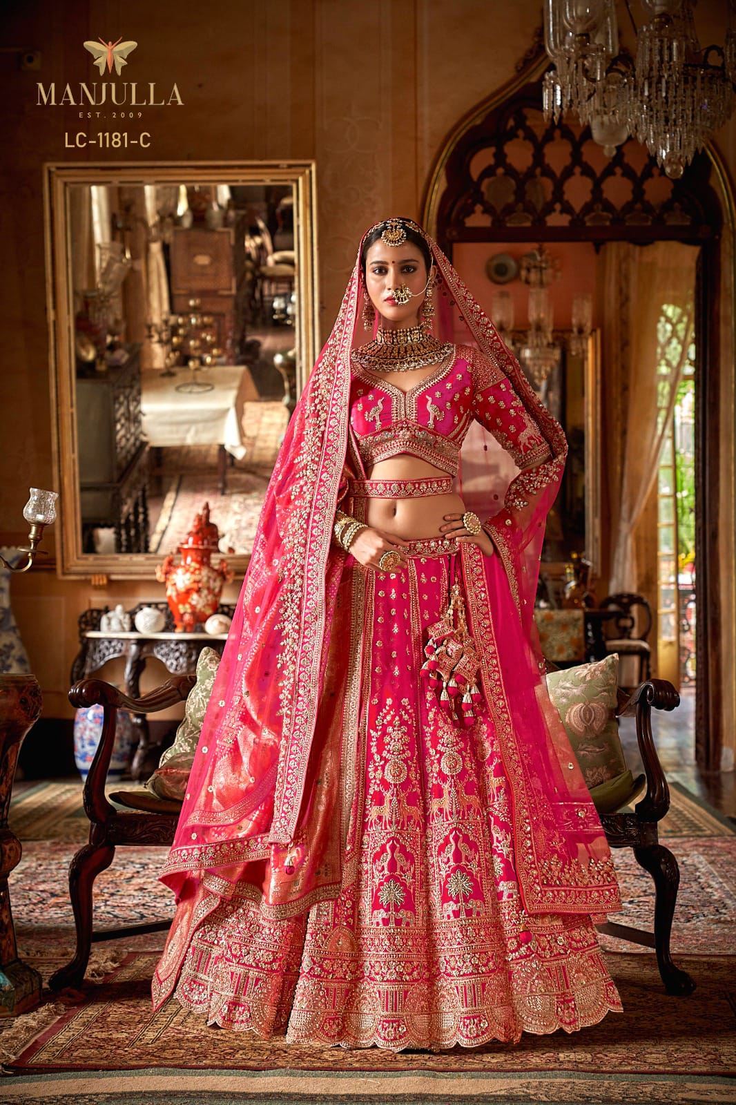 1181-C Dulhan Hit Design Manjulla Tone Silk Bridal Lehenga Choli