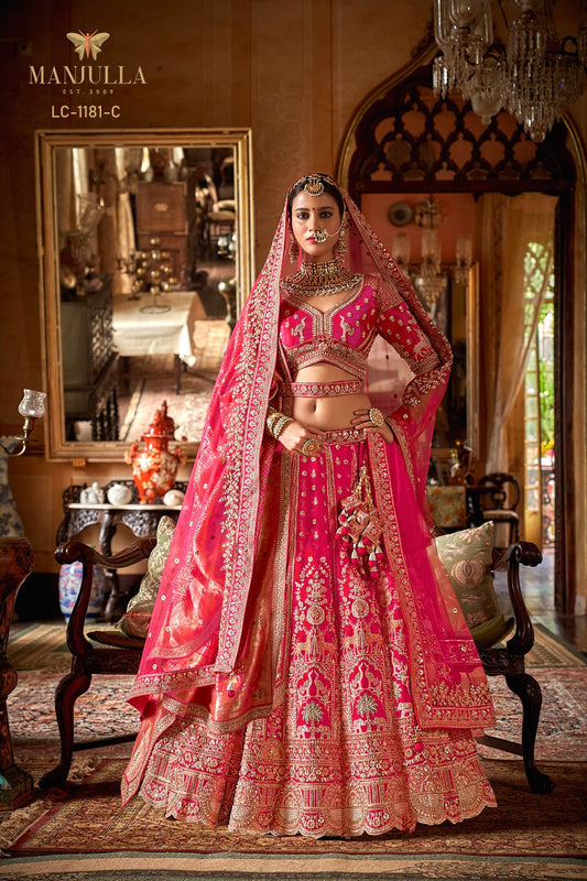 1181-C Dulhan Hit Design Manjulla Tone Silk Bridal Lehenga Choli