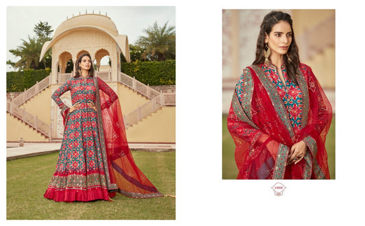 12008 Gajgamini Virasat Gown Dupatta Set