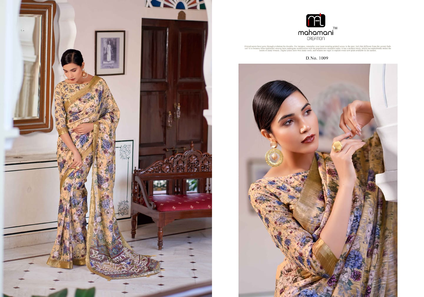 1009 Ruby Mahamani Creation Sarees