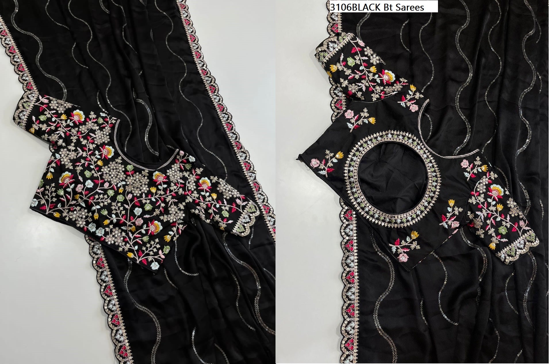 3106Black Bt Sarees