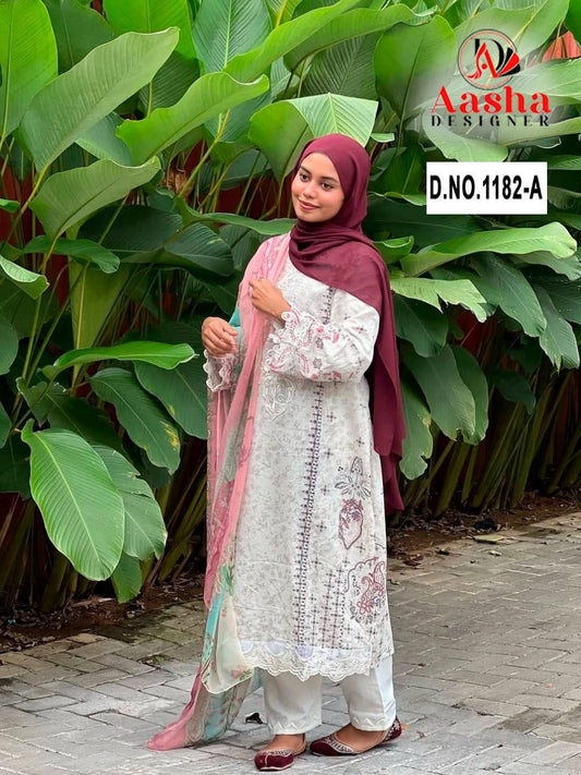 1182-A Aasha Designer Printed Pakistani Patch Suits