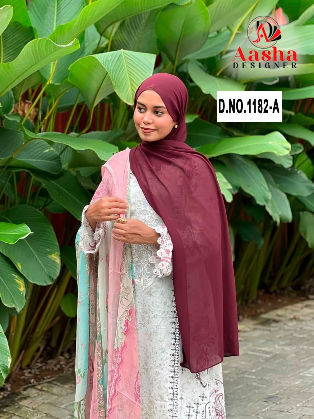 1182-A Aasha Designer Printed Pakistani Patch Suits