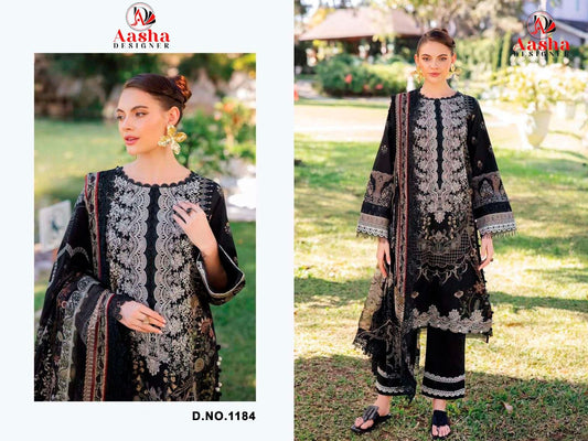 1184 Aasha Designer Printed Pakistani Patch Suits