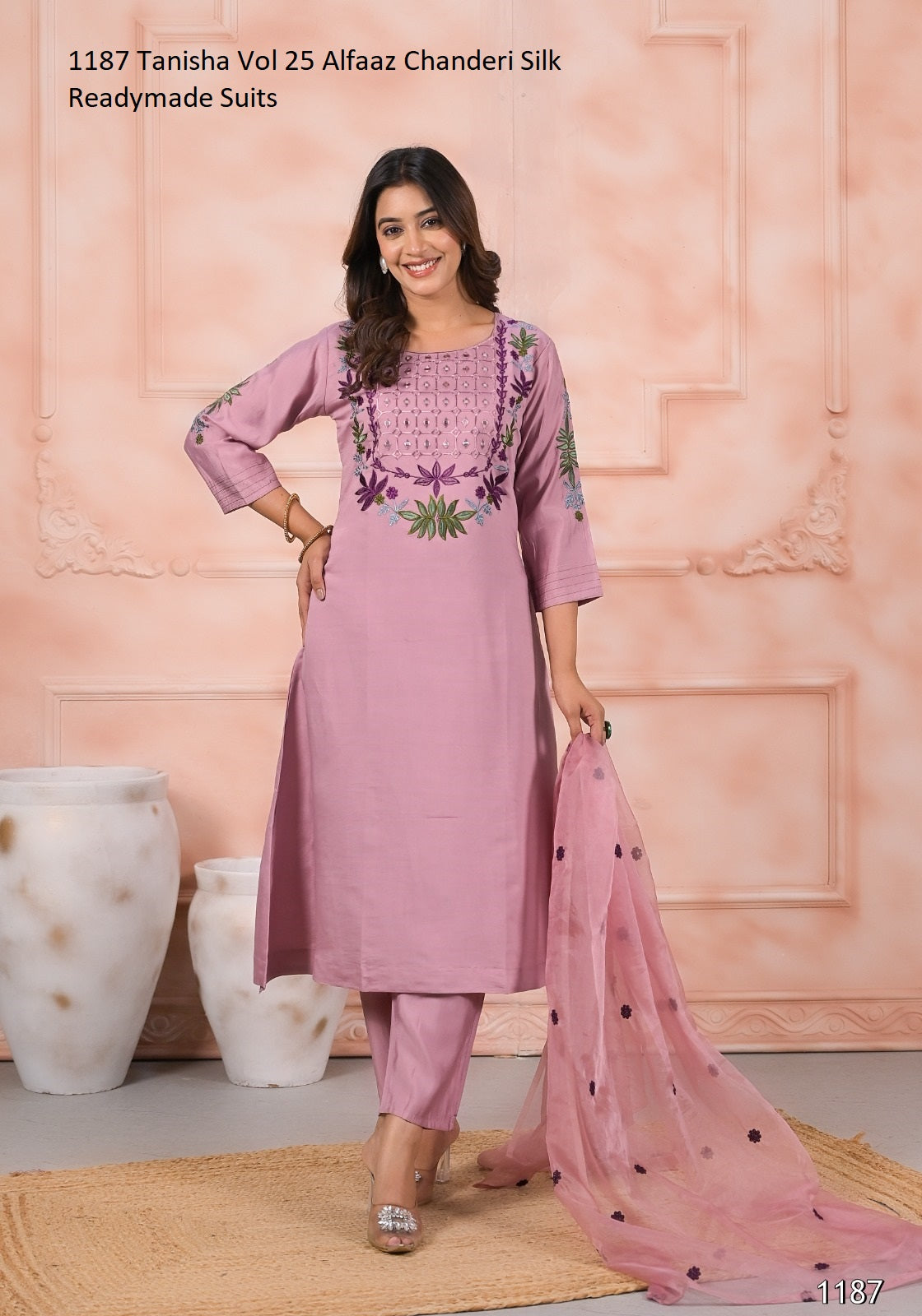 1187 Tanisha Vol 25 Alfaaz Chanderi Silk Readymade Suits