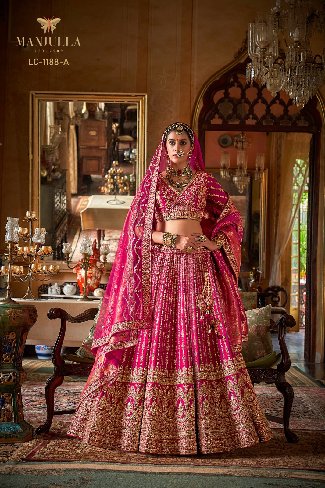 1188-A Dulhan Hit Design Manjulla Tone Silk Bridal Lehenga Choli