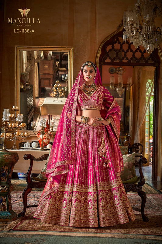 1188-A Dulhan Hit Design Manjulla Tone Silk Bridal Lehenga Choli