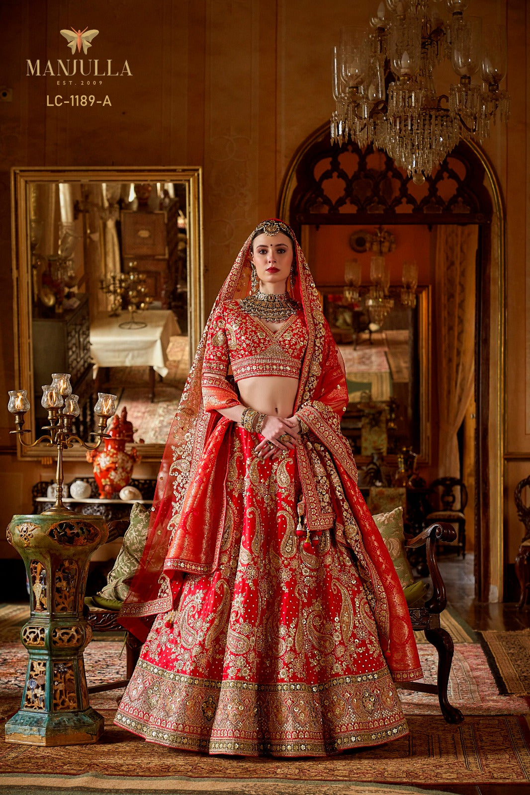 1189-A Dulhan Hit Design Manjulla Tone Silk Bridal Lehenga Choli
