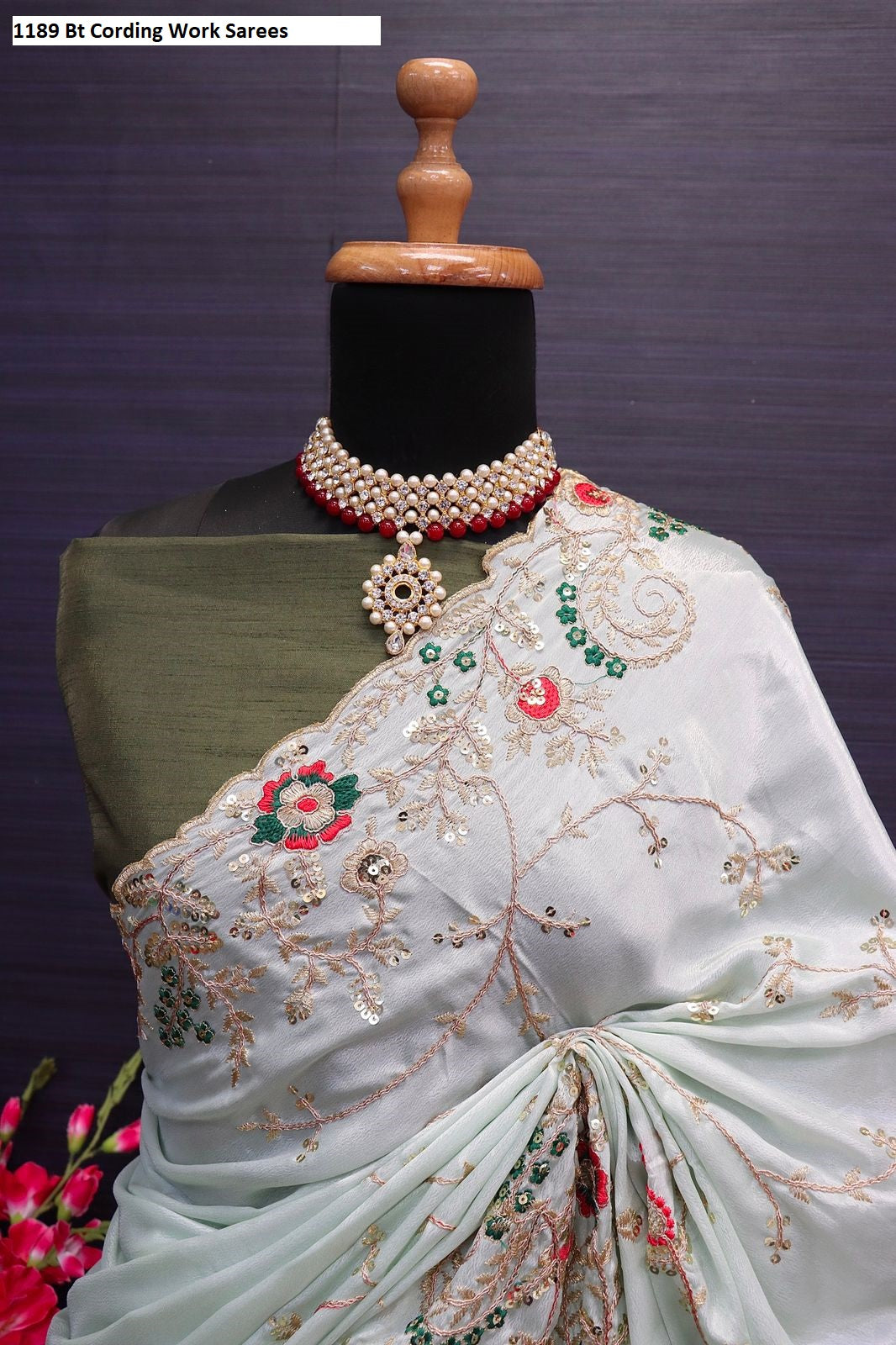 1189 Bt Cording Work Sarees