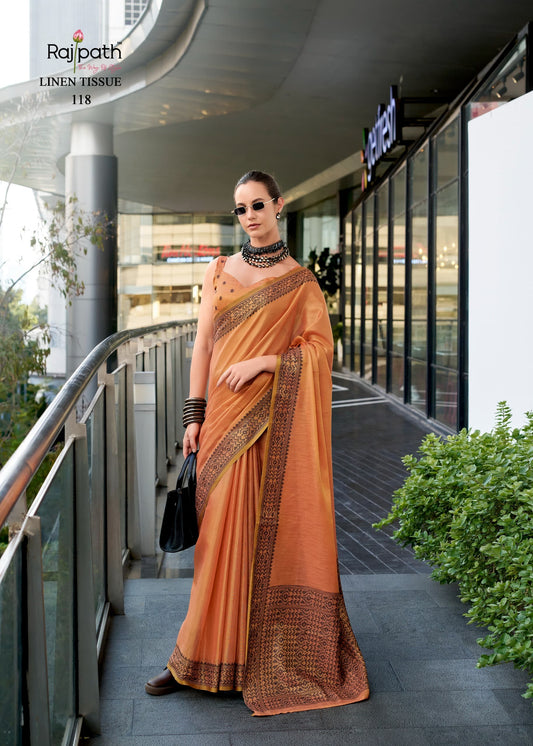 118 Blackberry Rajpath Linen Sarees