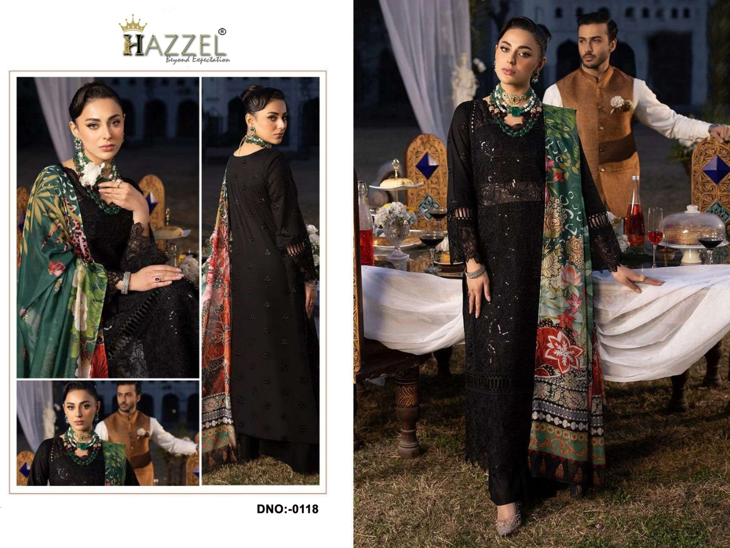 118 Hazzel Thread Work Pakistani Salwar Suits