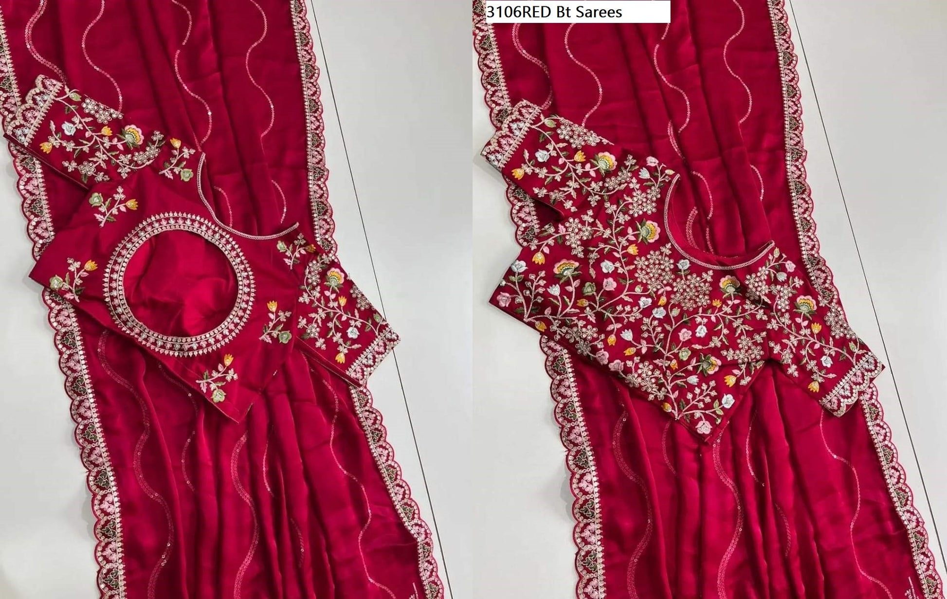 3106Red Bt Sarees
