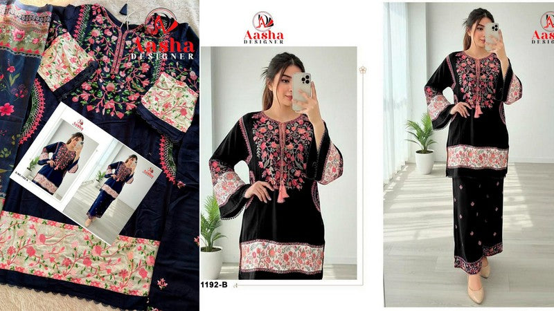 1192-B Aasha Designer Pure Rayon Pakistani Salwar Suits