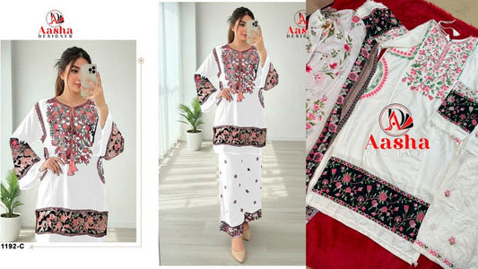 1192-C Aasha Designer Pure Rayon Pakistani Salwar Suits