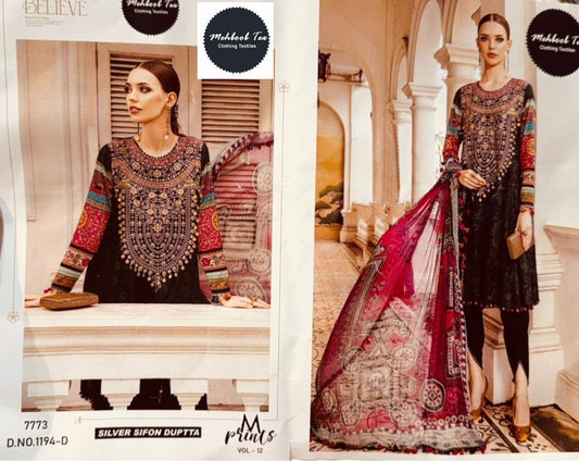 1194-D Mehboob Tex Embroidery Pakistani Patch Suits