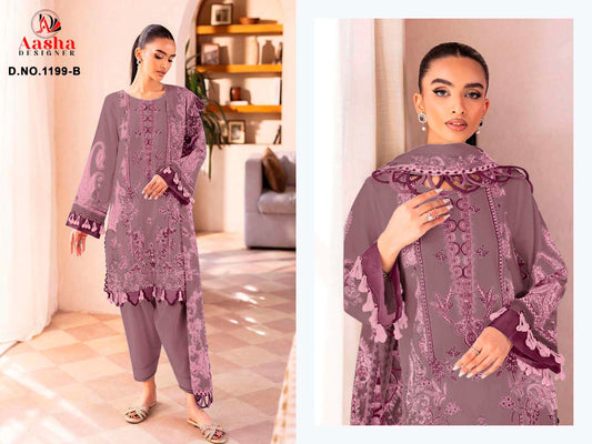 1199-B Aasha Designer Pure Cotton Pakistani Patch Suits