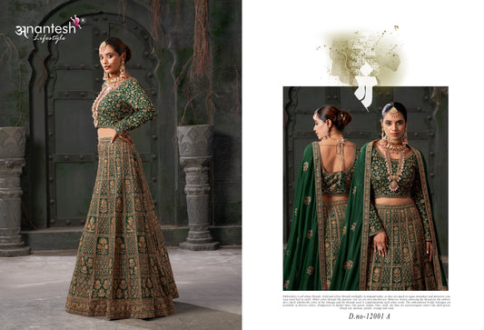 12001A Nikaah The Wedding Vibes Vol 1 Anantesh Coding Work Readymade Lehenga Choli