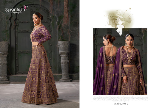 12001C Nikaah The Wedding Vibes Vol 1 Anantesh Coding Work Readymade Lehenga Choli