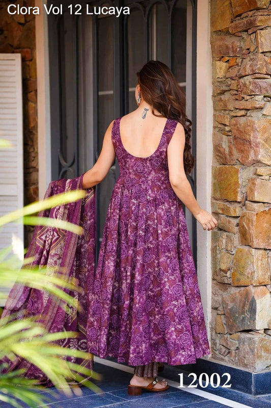 12002 Clora Vol 12 Lucaya Muslin Readymade Suits