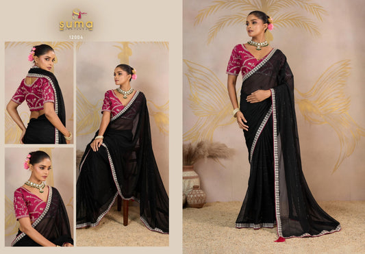 12004 Jiya Suma Designer Georgette Sarees
