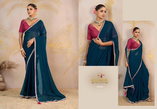 12005 Jiya Suma Designer Georgette Sarees