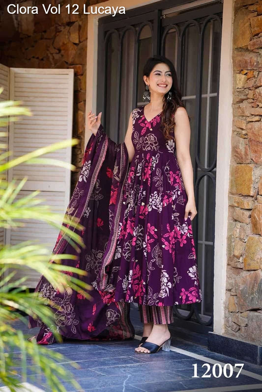 12007 Clora Vol 12 Lucaya Muslin Readymade Suits