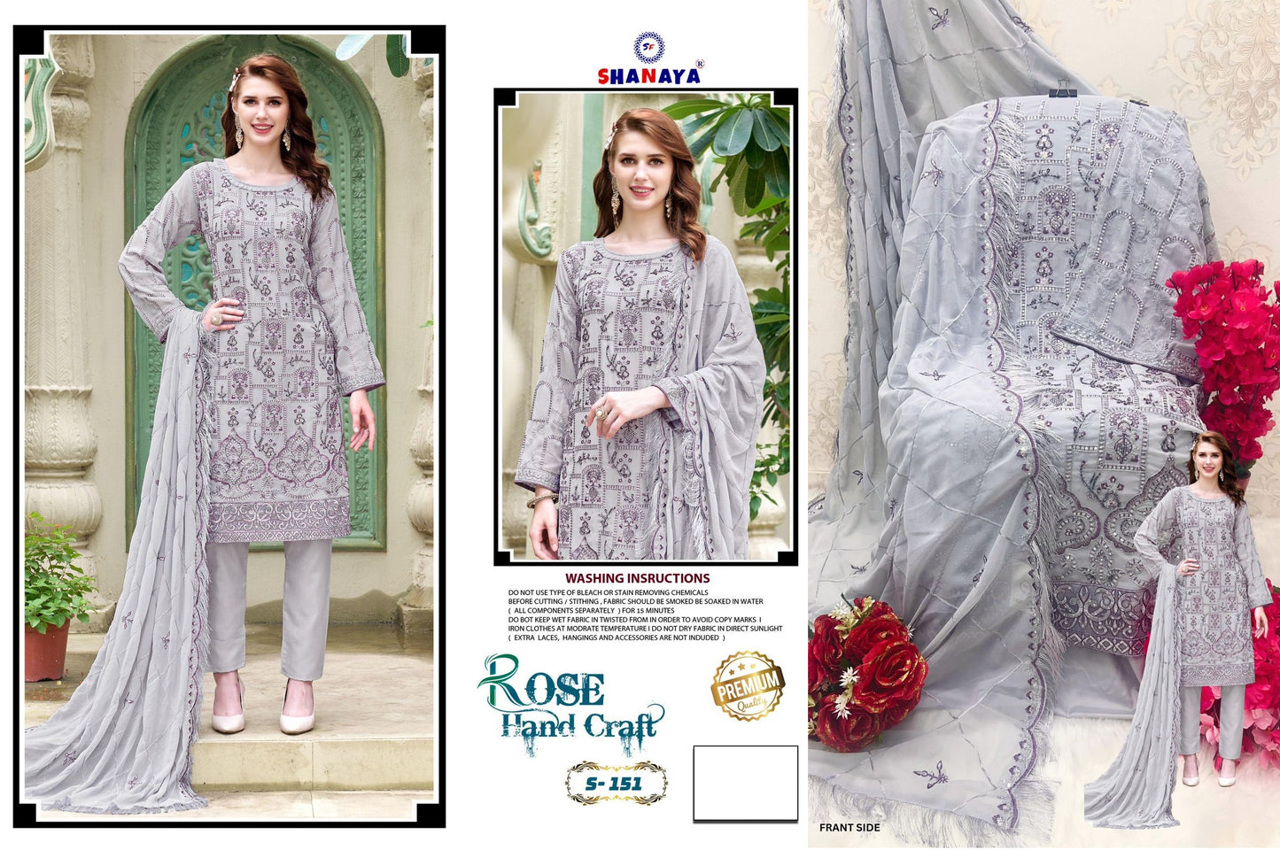 S-151 Rose Handcraft Shanaya Fashion Pakistani Salwar Suits