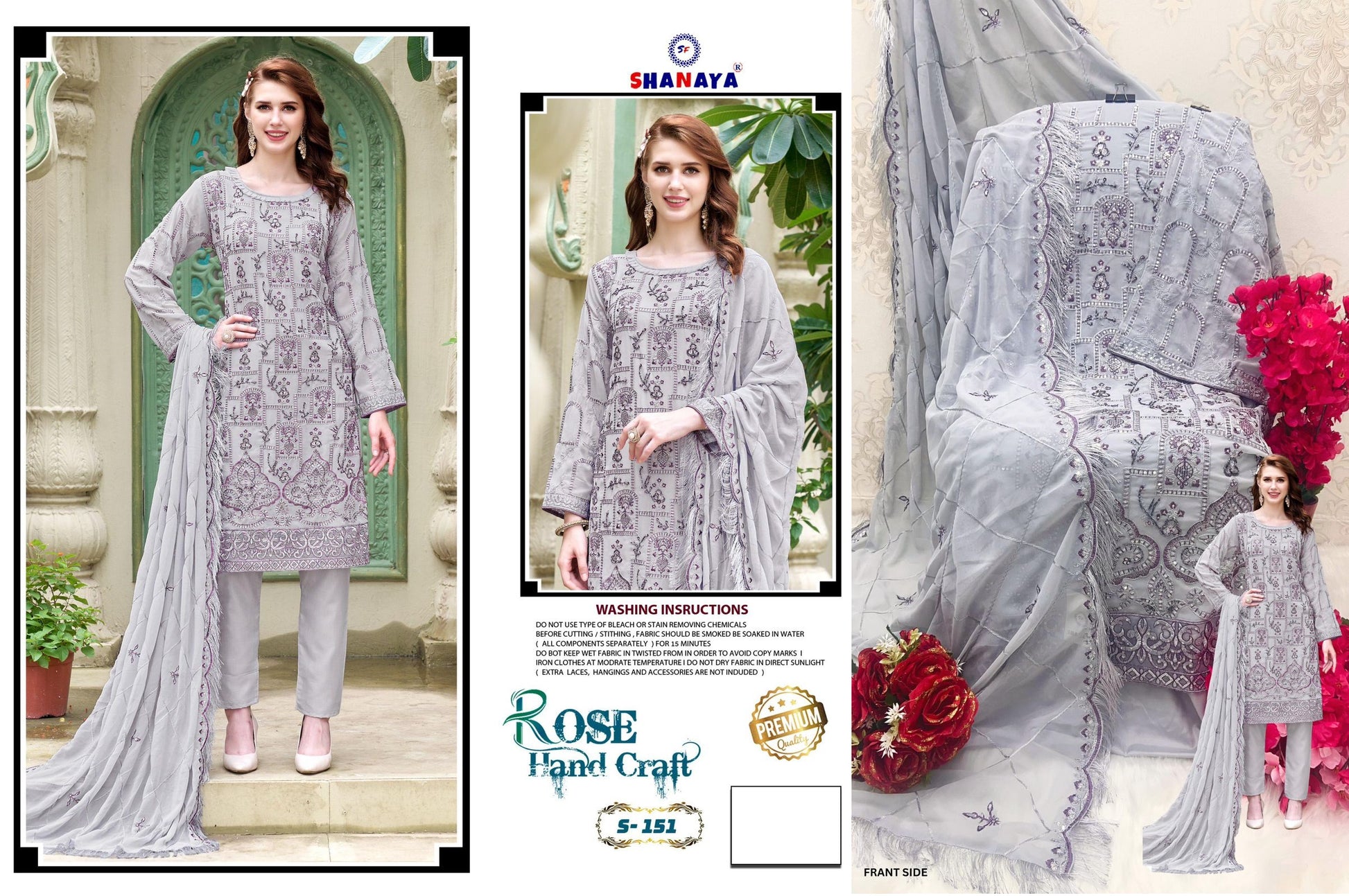 S-151 Rose Handcraft Shanaya Fashion Pakistani Salwar Suits