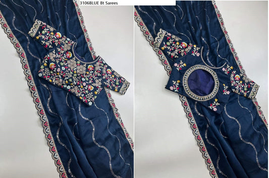 3106Blue Bt Sarees