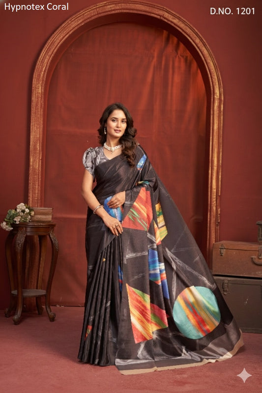 1201 Coral Hypnotex Crepe Silk Sarees