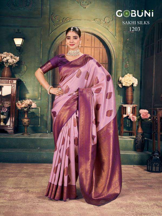 1203 Sakhi Gobuni Silk Sarees