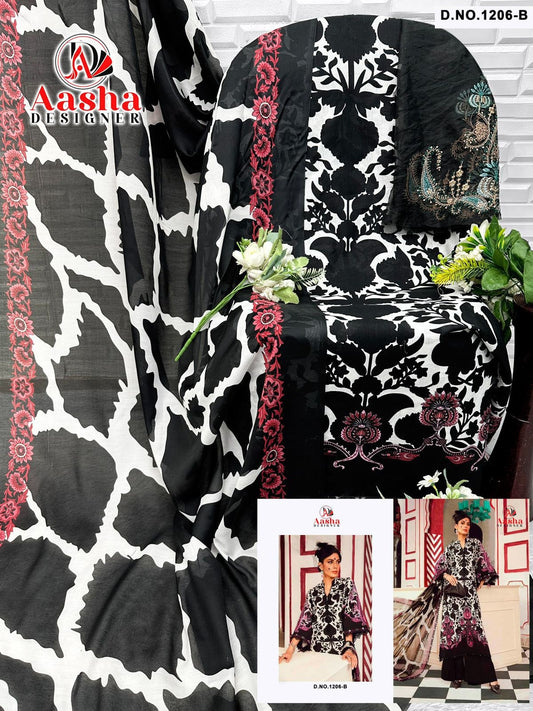 1206-B Aasha Designer Pure Cotton Pakistani Patch Suits