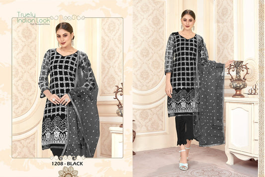 1208 Zeeya Husna Varni Fabrics Net Unstitched Suits
