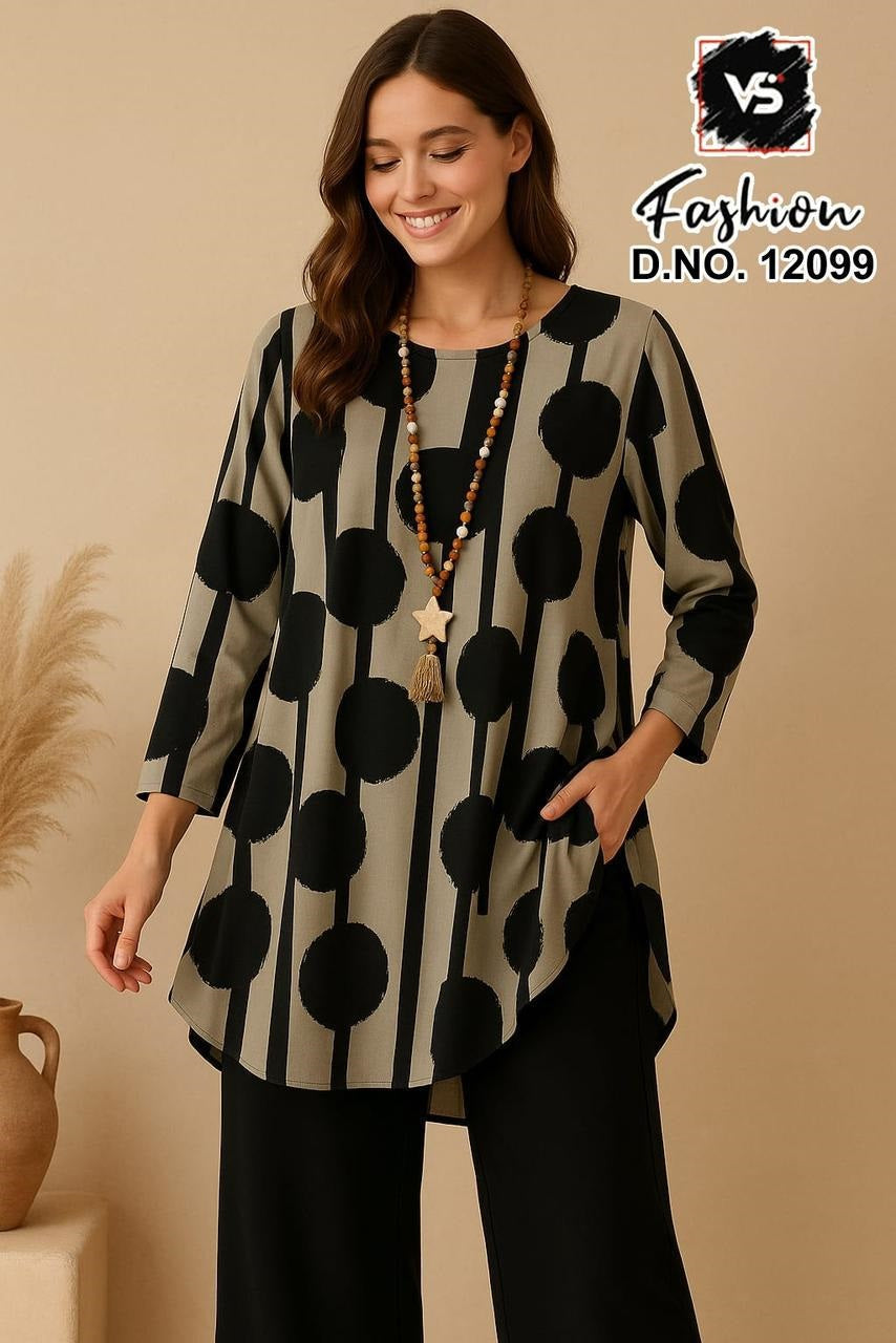 12099 Black Vs Fashion Reyon Kurti Plazzo Set