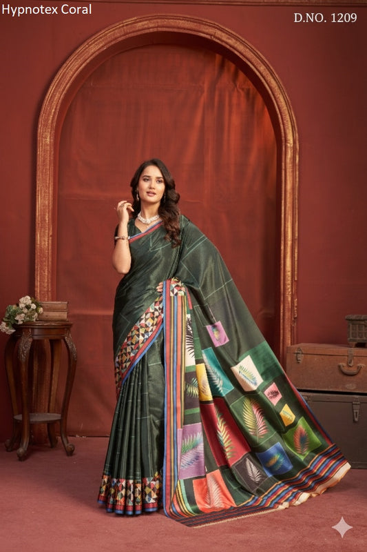 1209 Coral Hypnotex Crepe Silk Sarees