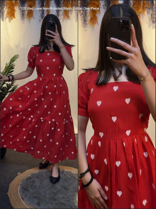 120 Red Love Non-Branded Stysh Cotton One Piece