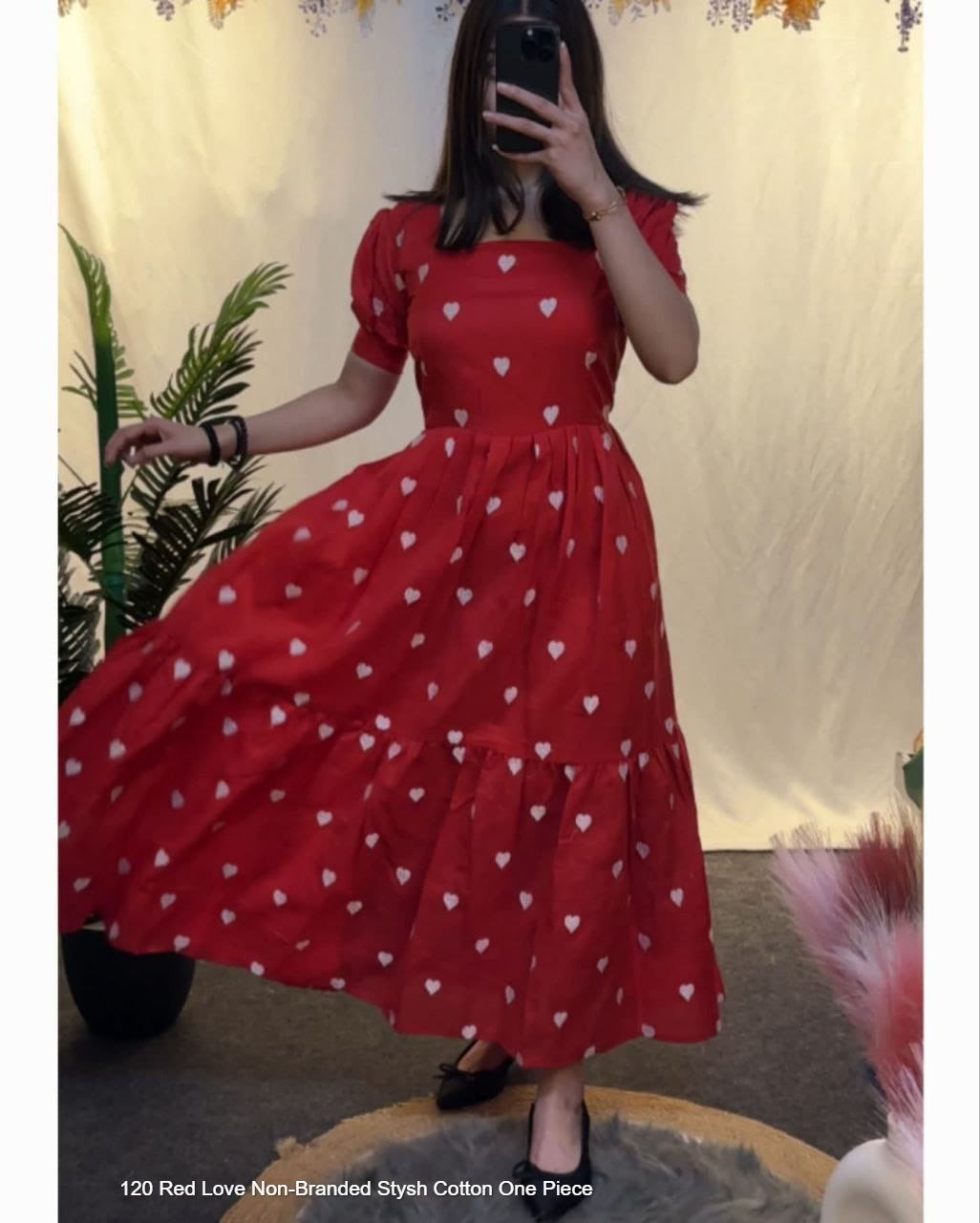 120 Red Love Non-Branded Stysh Cotton One Piece