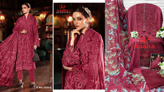 1210-D Aasha Designer Rayon Cotton Pakistani Salwar Suits