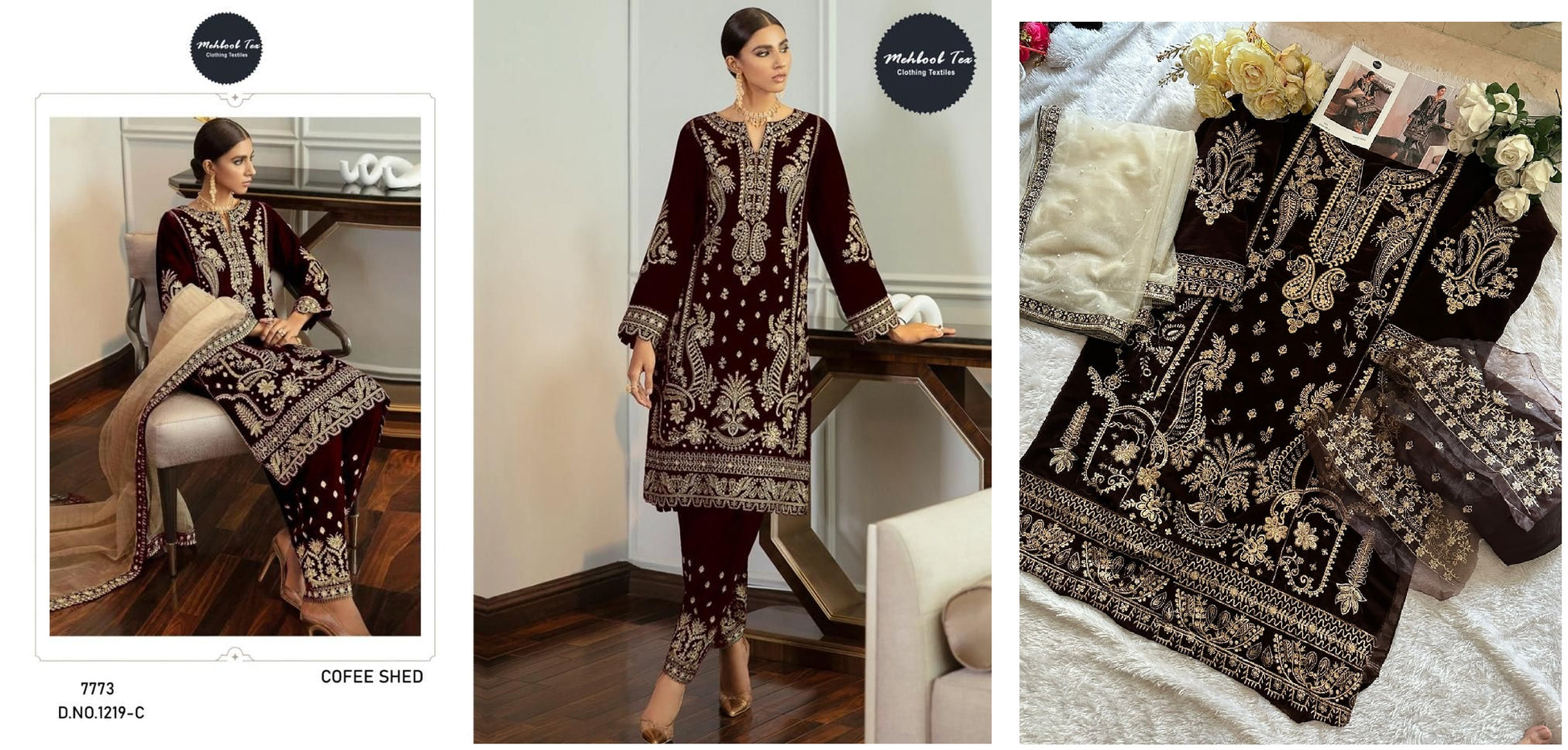 1219-C Mehboob Tex Pakistani Salwar Suits