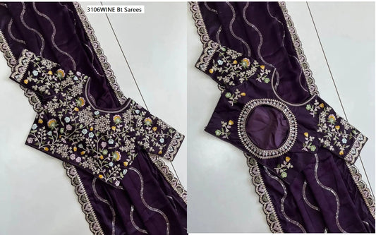 3106Wine Bt Sarees