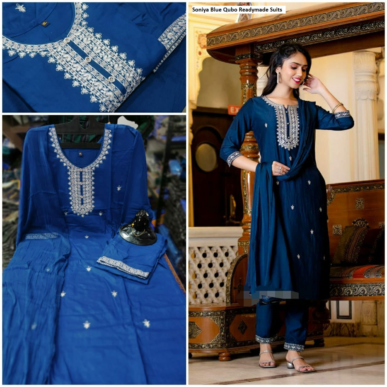 Soniya Blue Qubo Readymade Suits