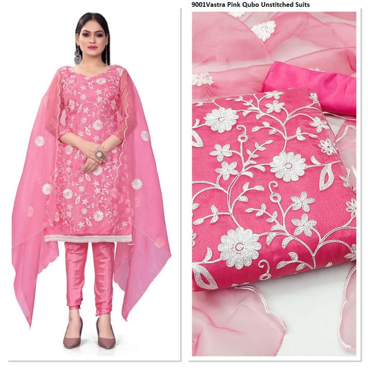 9001Vastra Pink Qubo Unstitched Suits