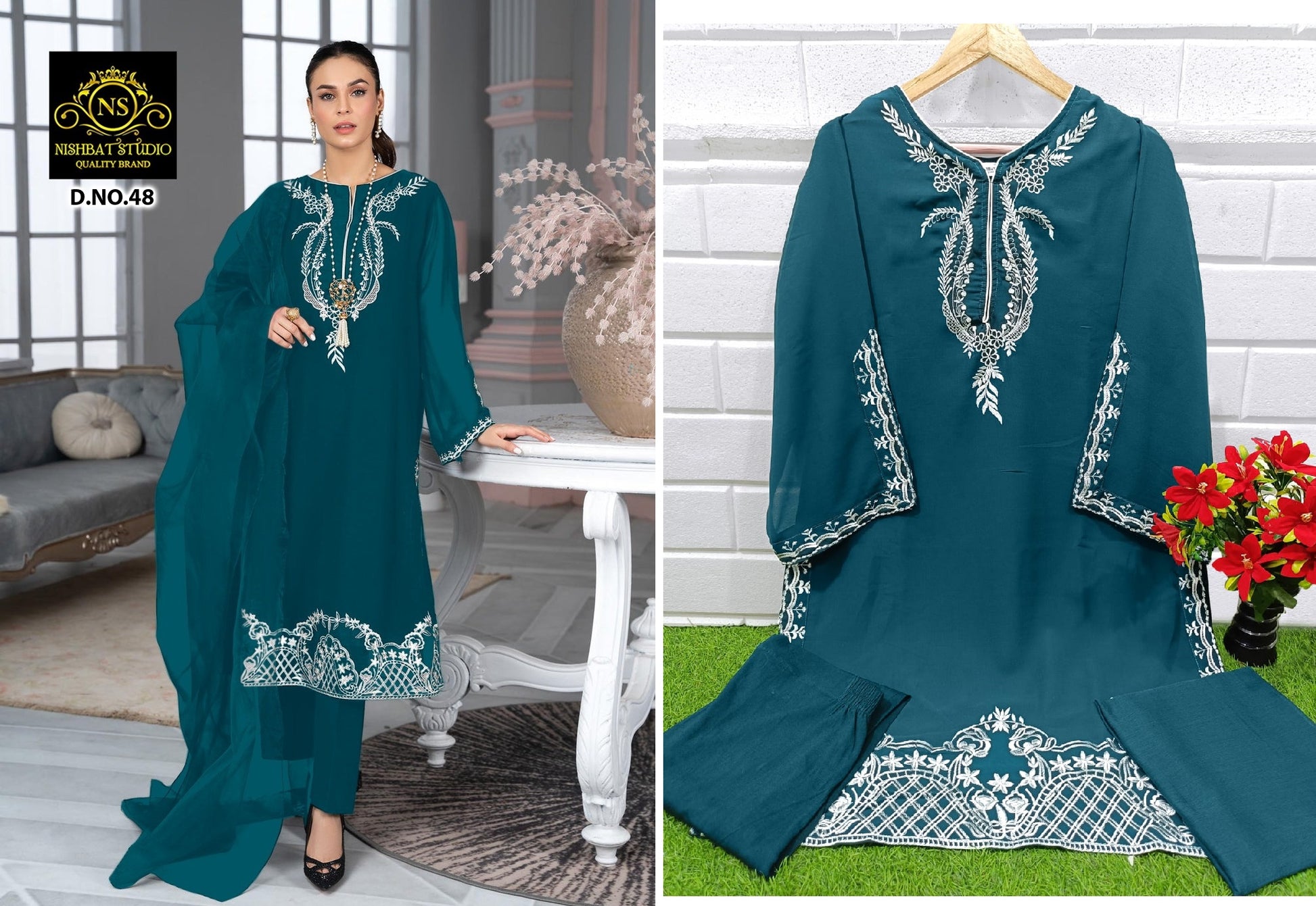 48Valley Green Nishbat Studio Pakistani Readymade Suits