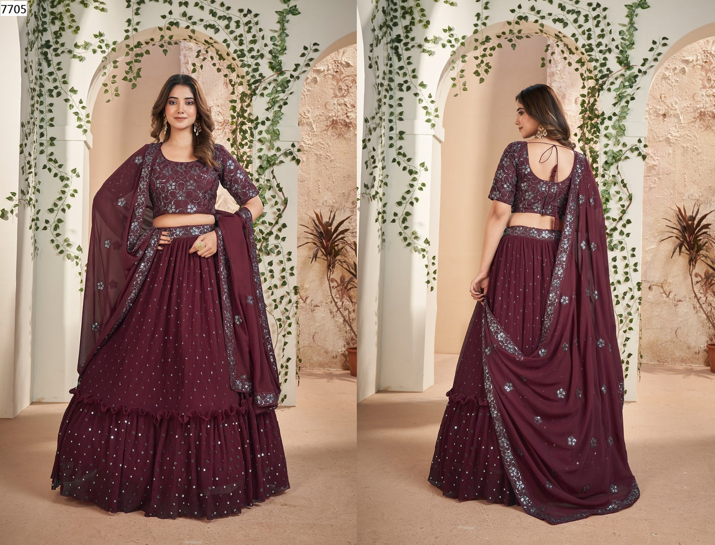 7705 Gulkanya Vol 5 Aahvan Designs Lehenga Choli