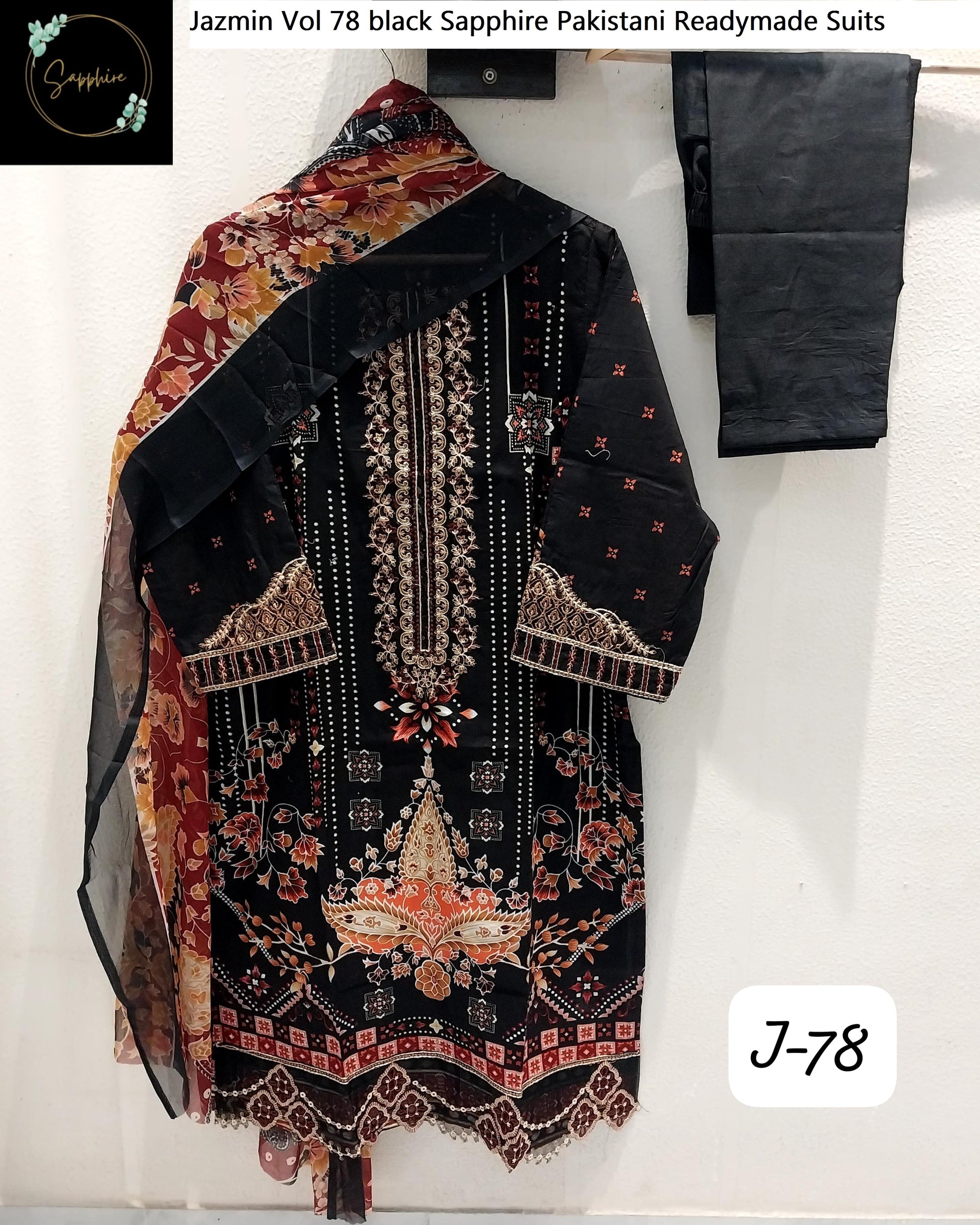Jazmin Vol 78 Black Sapphire Pakistani Readymade Suits