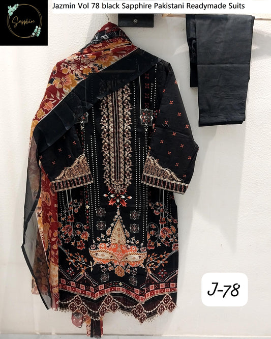 Jazmin Vol 78 Black Sapphire Pakistani Readymade Suits